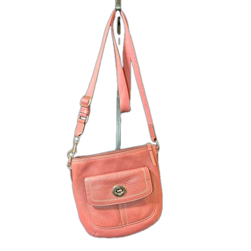 COACH Hamilton Swingpack Turnlock Pink Soft Pebbled Leather Crossbody Bag